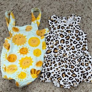Angel Dear Sun & Leopard Print Baby One-Piece Rompers - bundle